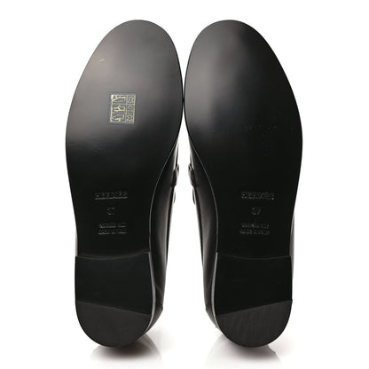 Hermes Calfskin Womens Destin Loafers 37 Black 5 of 9