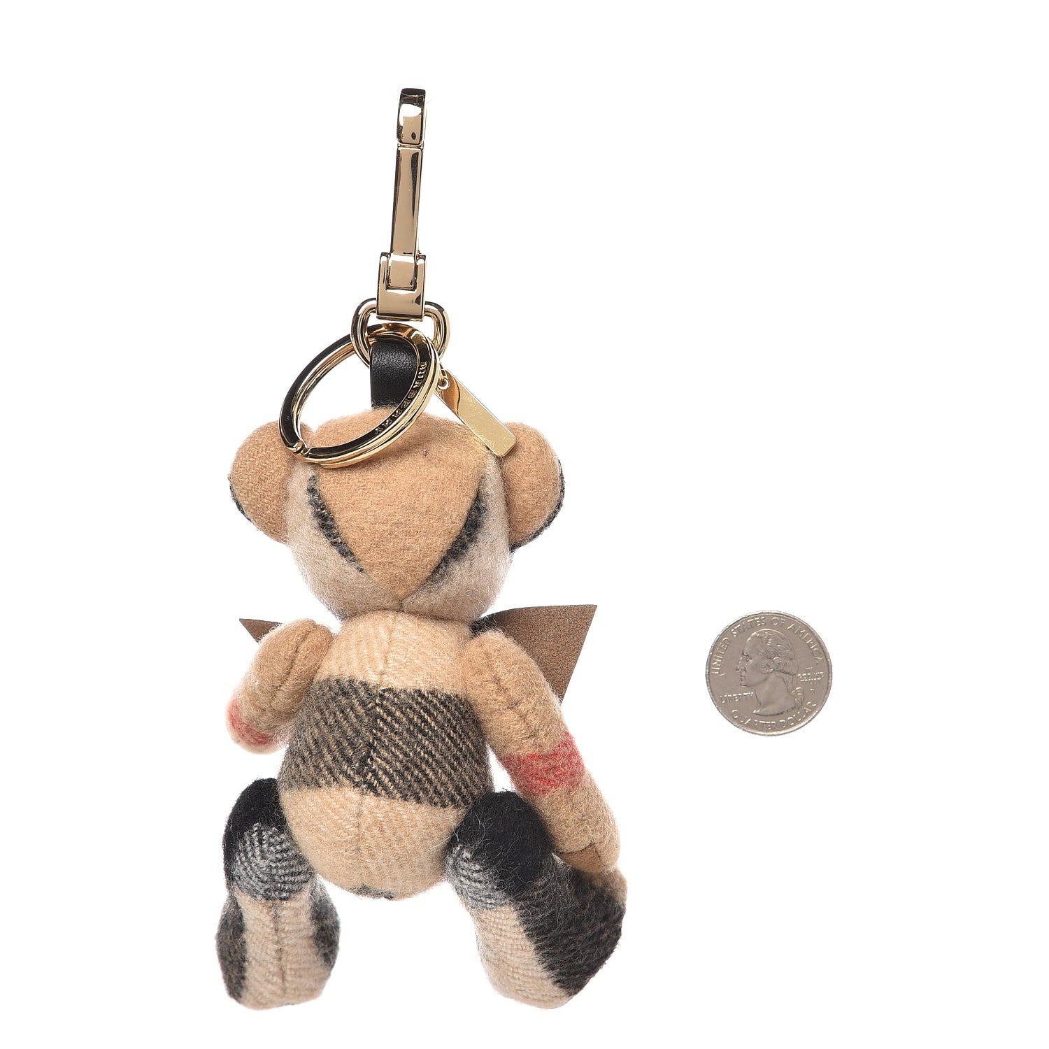 Burberry Cashmere House Check Thomas Bear Bag Charm Camel Gold 2 of 3