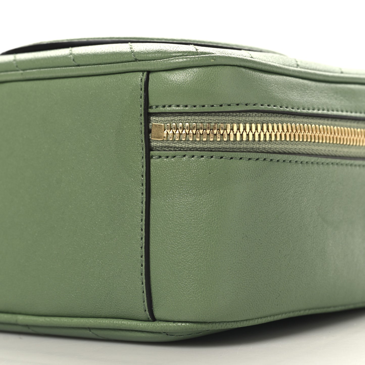 Sakai Be Green Calfskin Diagonal Stitched Small Blondie Shoulder Bag Light Green