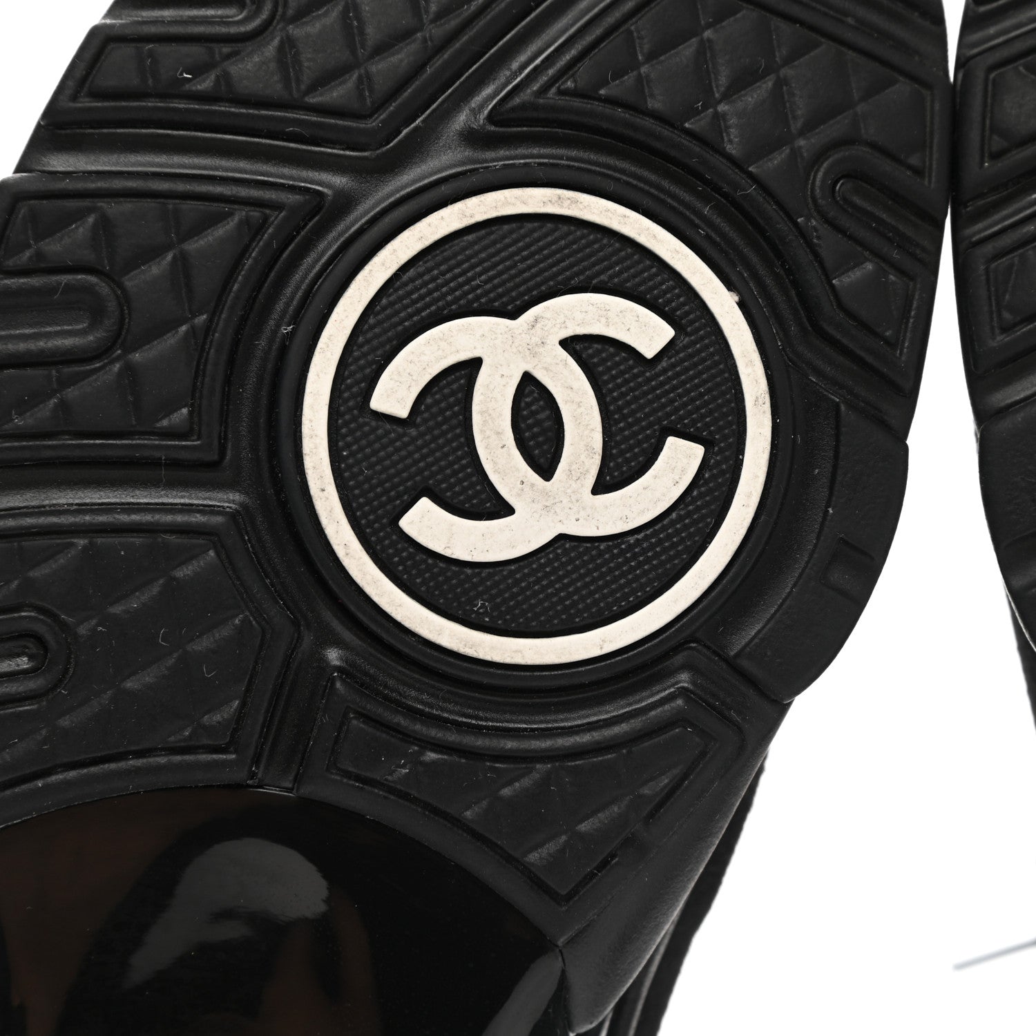 Chanel Nylon Calfskin Suede Calfskin CC Sneakers 36.5 Black 6 of 8