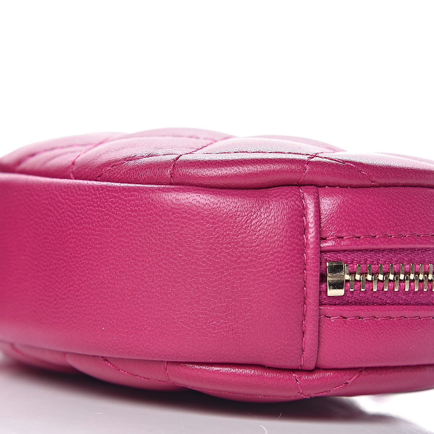 Wool Tweed Lambskin Quilted 19 Wallet On Chain WOC and Coin Purse Fuchsia