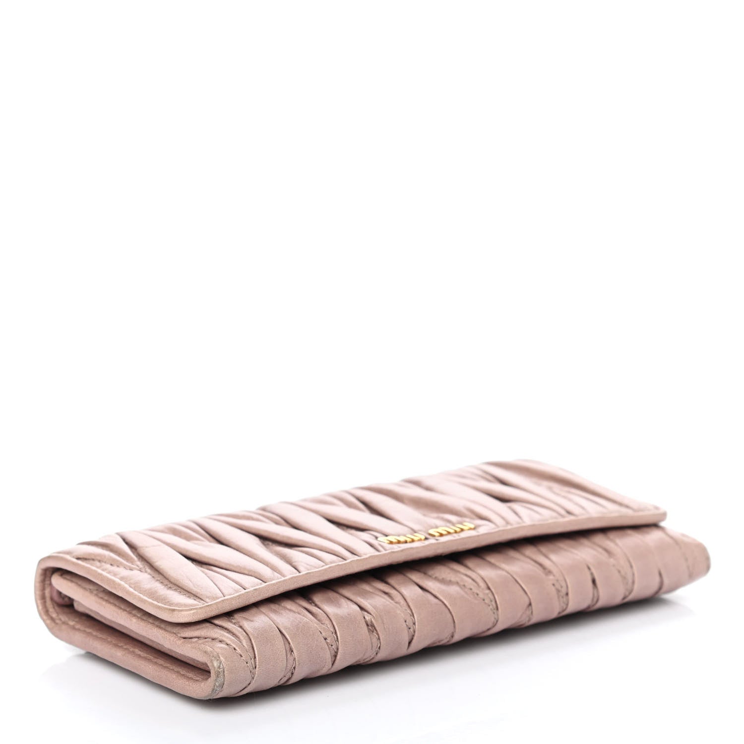 Miu Miu Nappa Matelasse Flap Wallet Cammeo 3 of 4