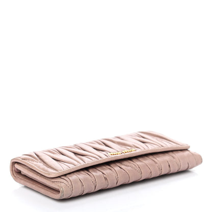 Miu Miu Nappa Matelasse Flap Wallet Cammeo 3 of 4