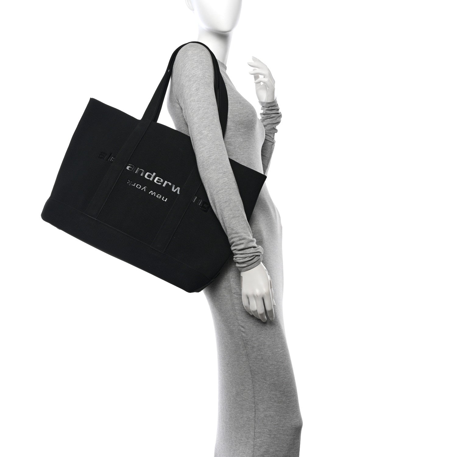Alexander Wang Ribbed Knit Ryan Tote Black 2 of 9