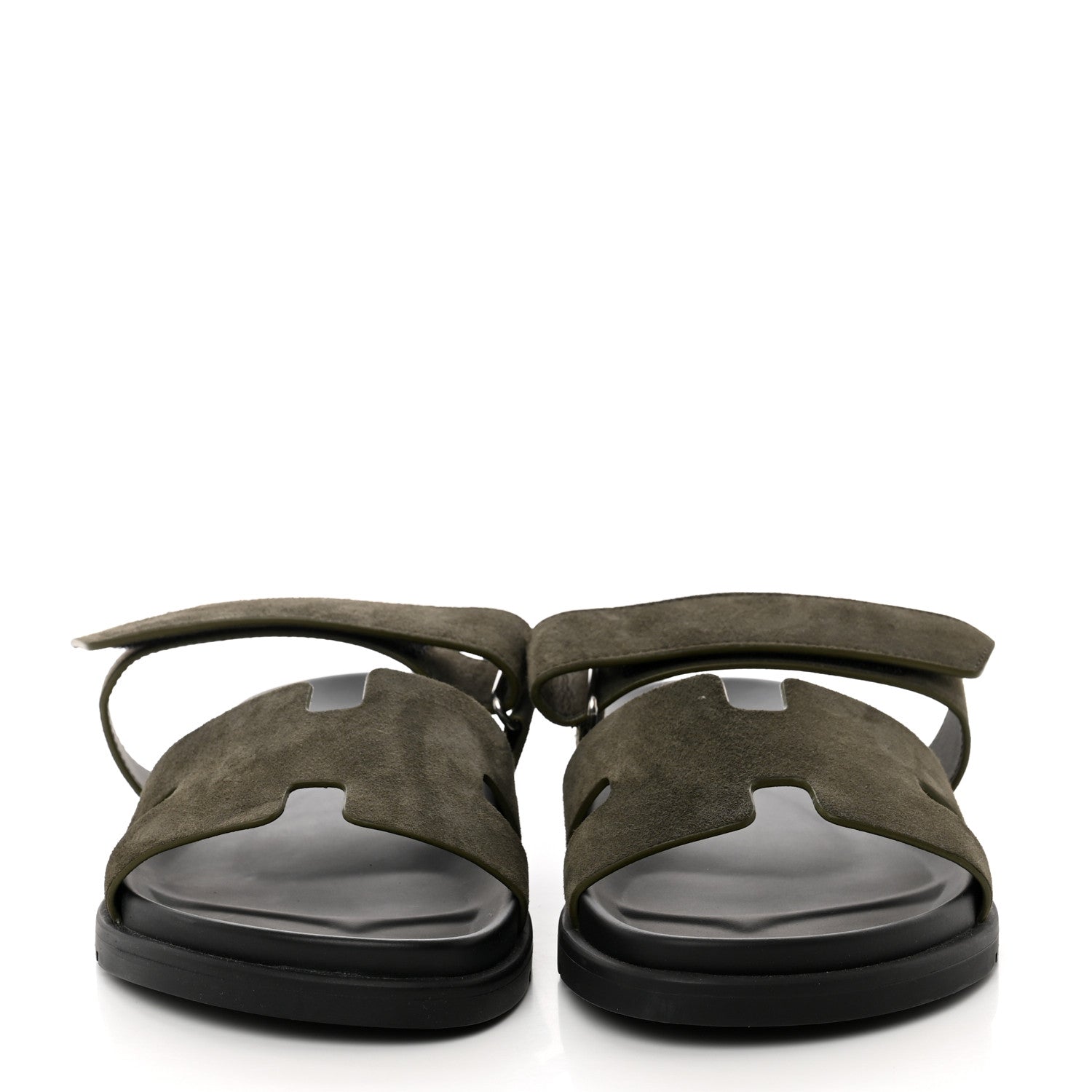 Hermes Suede Goatskin Mens Chypre Sandals 43.5 Vert Toundra 2 of 8