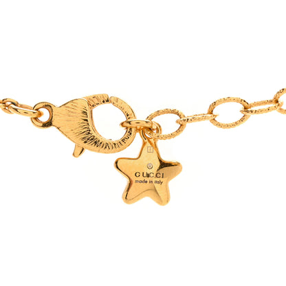 Gucci Crystal Star Script Necklace Gold 4 of 4