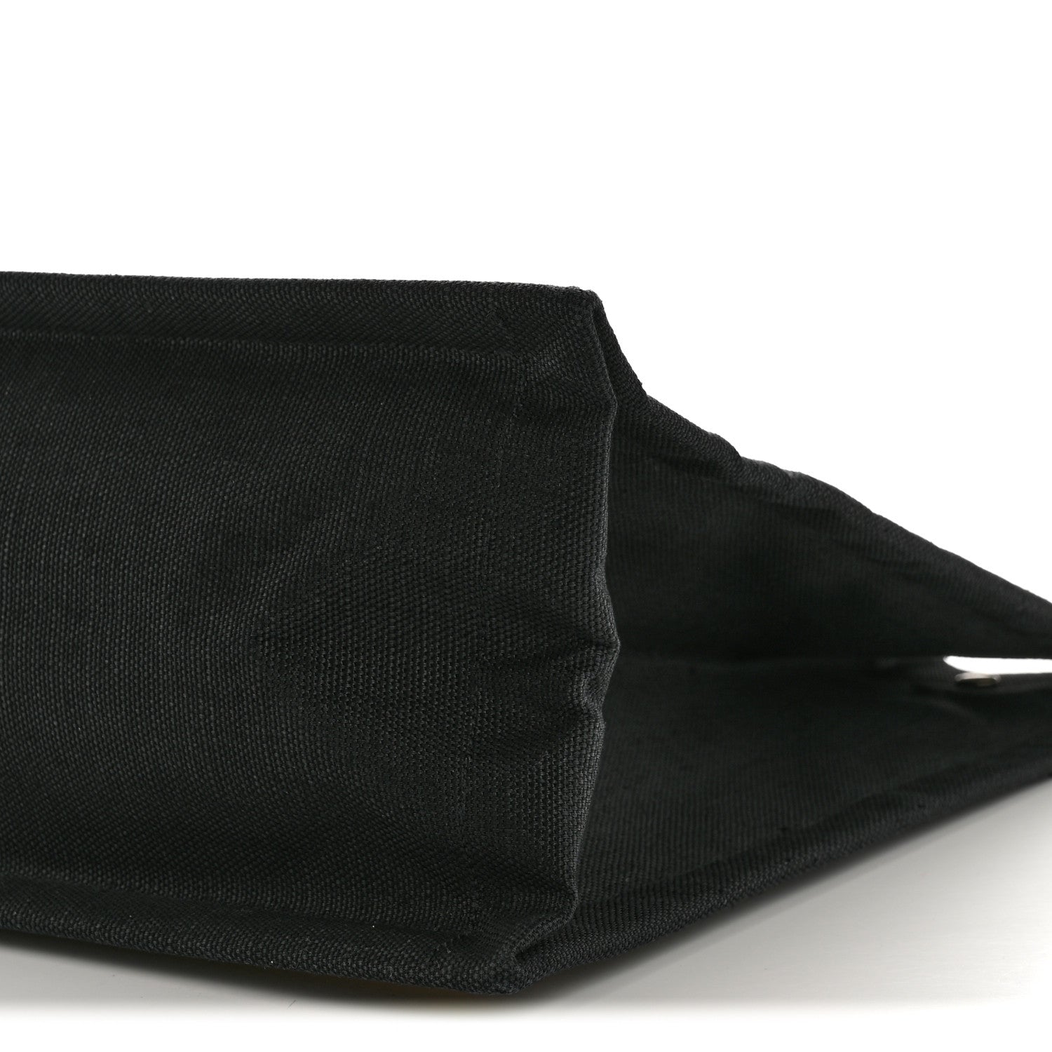Saint Laurent Raffia Linen Calfskin Rive Gauche Tote Naturale Black 10 of 12