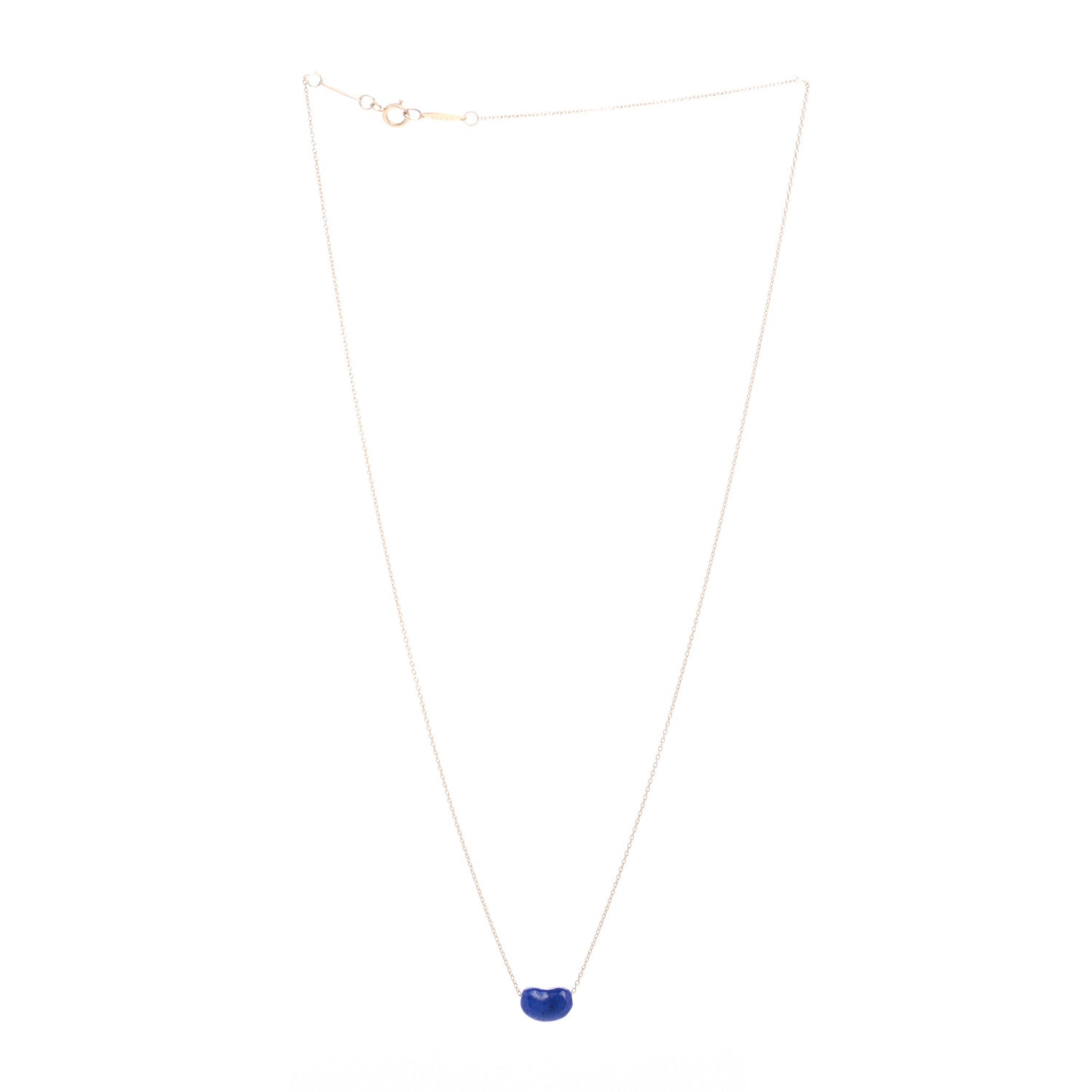18K Yellow Gold Lapis Lazuli Elsa Peretti Bean Pendant Necklace