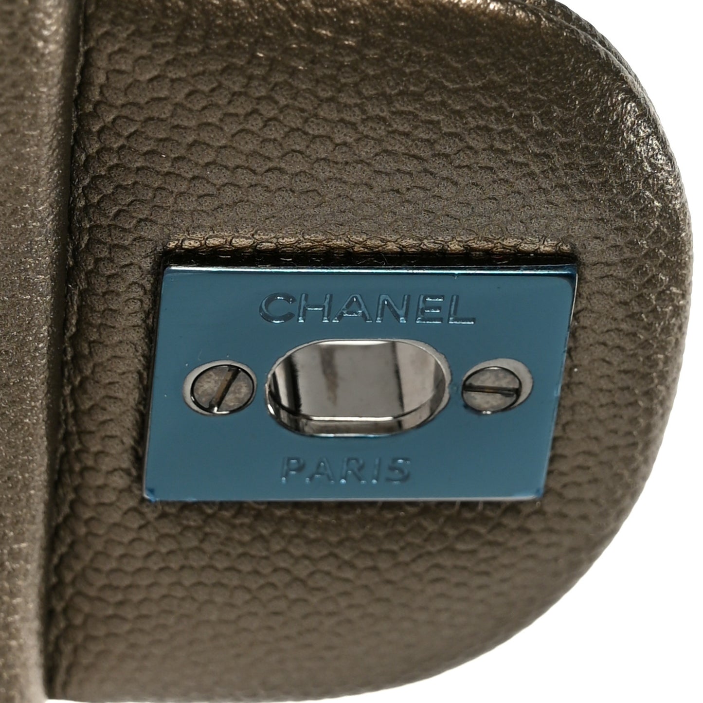 Iridescent Caviar Quilted Mini Rectangular Flap Bronze