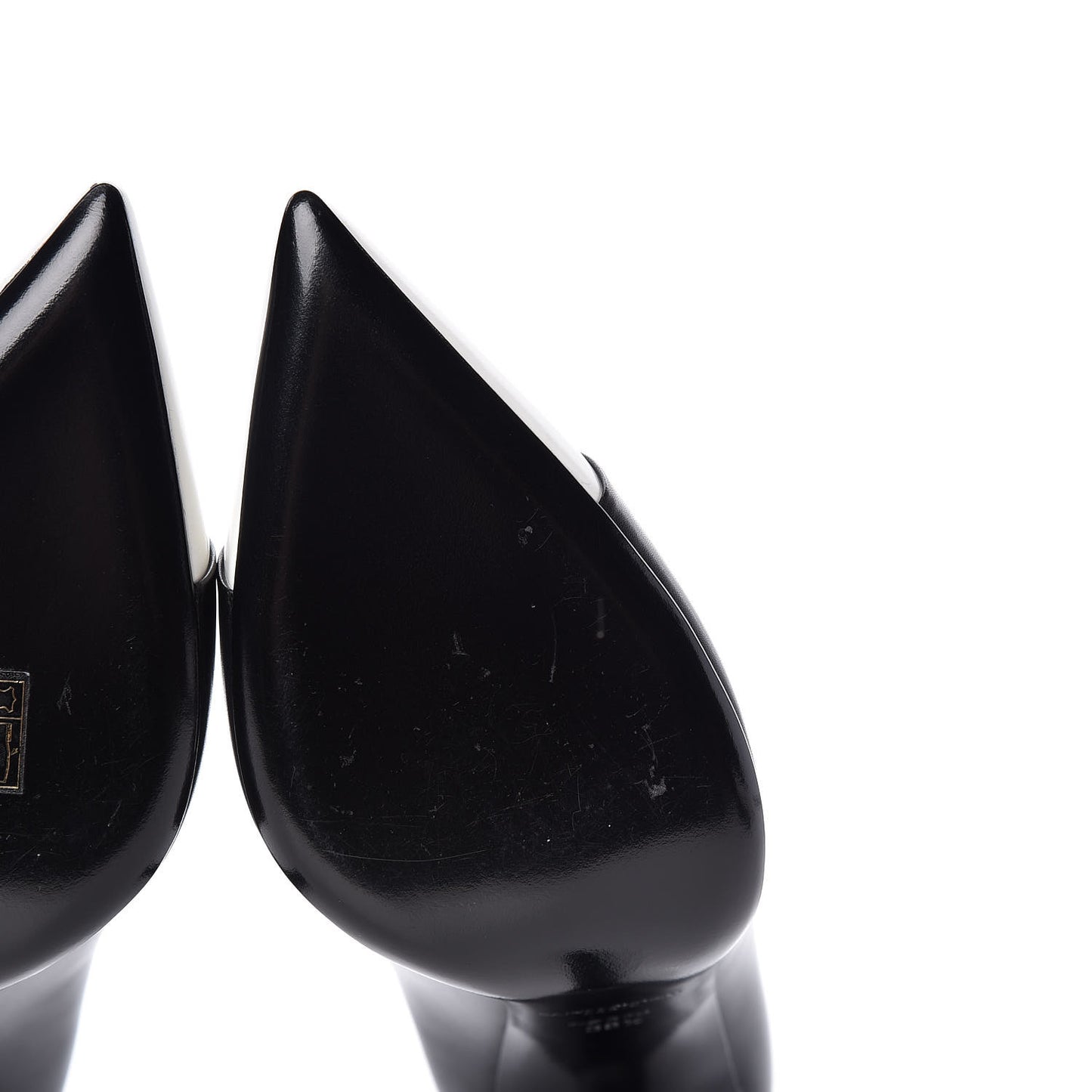 Calfskin Bi-Color Cap Toe 105 Pumps 38.5 Black Porcellana