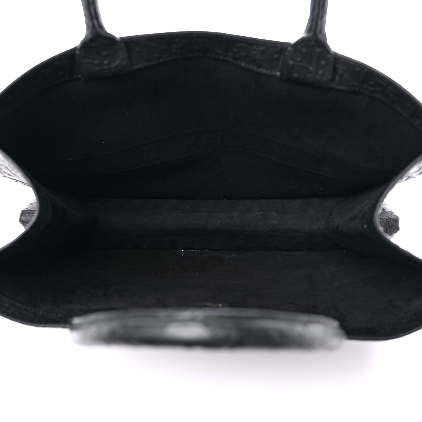 Oblique Calfskin Embossed Large Book Tote Black