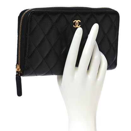 Chanel Caviar Quilted Large Gusset Zip Around Wallet Black 2 of 12