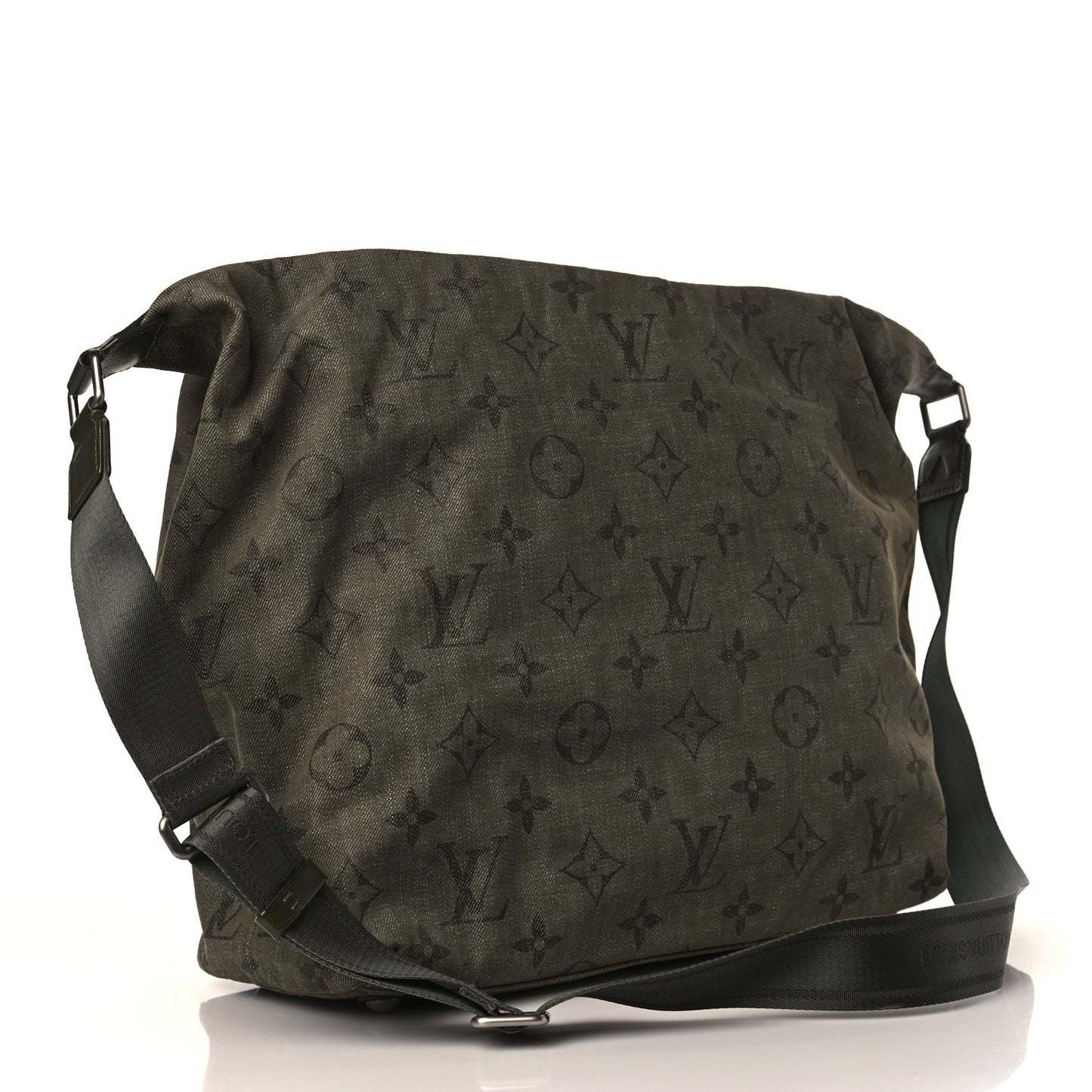 Monogram Denim Impression Besace GM Kaki Fonce