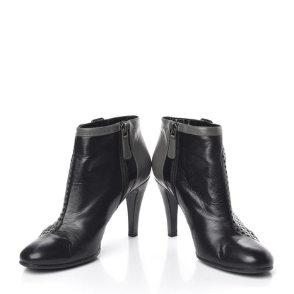 Chanel Perforated Lambskin CC Ankle Boots 37 Grey Black 6 of 15