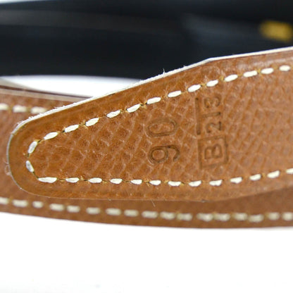 Hermes Leather Reversible H Belt 90 Black Gold 2 of 6