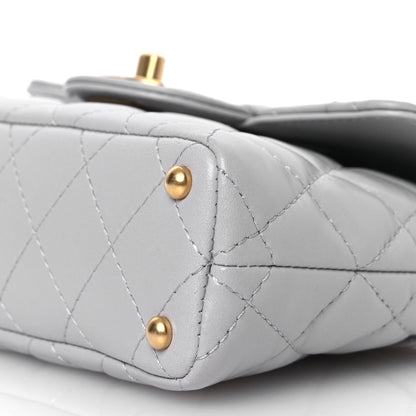 Chanel Lambskin Quilted Small Flap Top Handle Bag Grey 10 of 10
