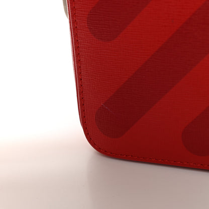 Off-White Saffiano Striped Diag Binder Flap Bag Red 14 of 15