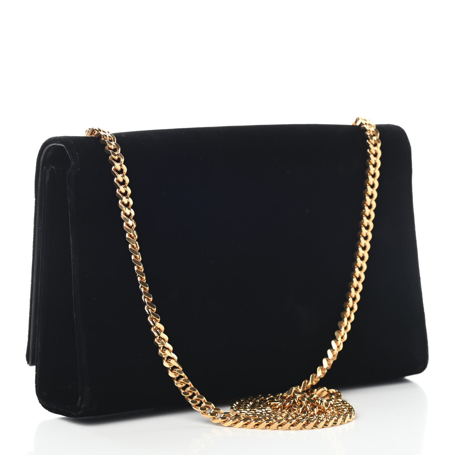 Saint Laurent Velvet Medium Monogram Kate Tassel Shoulder Bag Black 3 of 8
