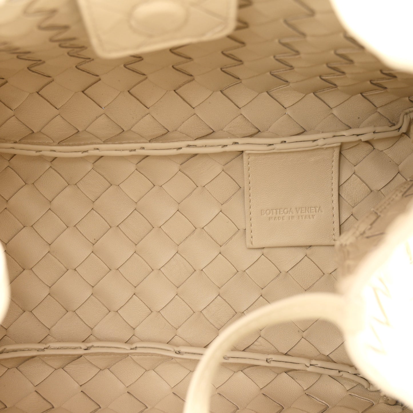 Nappa Intrecciato Small Campana Shoulder Bag Sea Salt