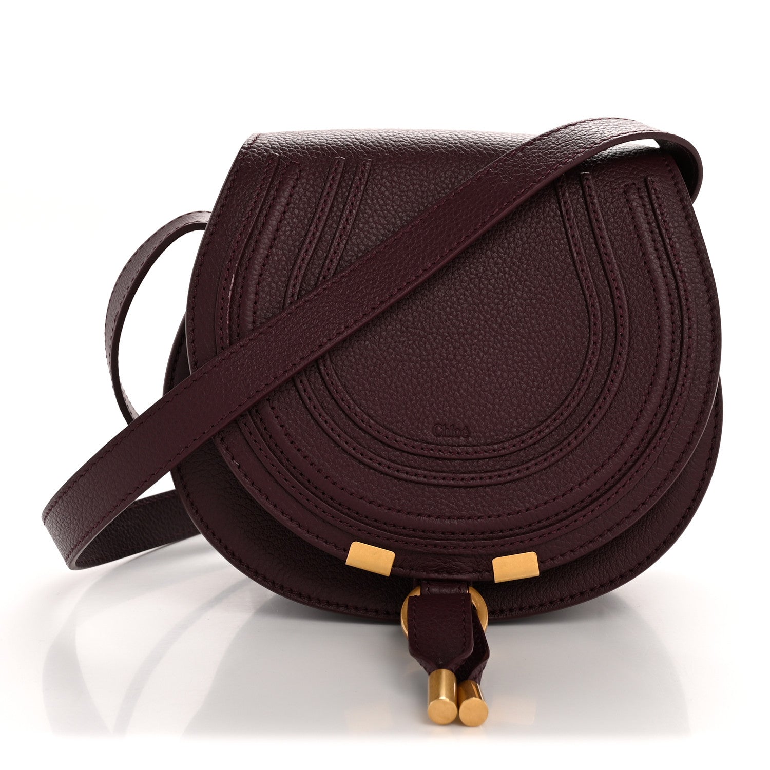 Chloe Grained Calfskin Small Marcie Saddle Bag Dimness Purple 1 of 11