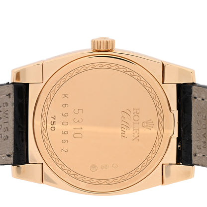 Rolex 18K Yellow Gold Alligator 26mm Cellini Manual Winding Watch White 5310 4 of 5