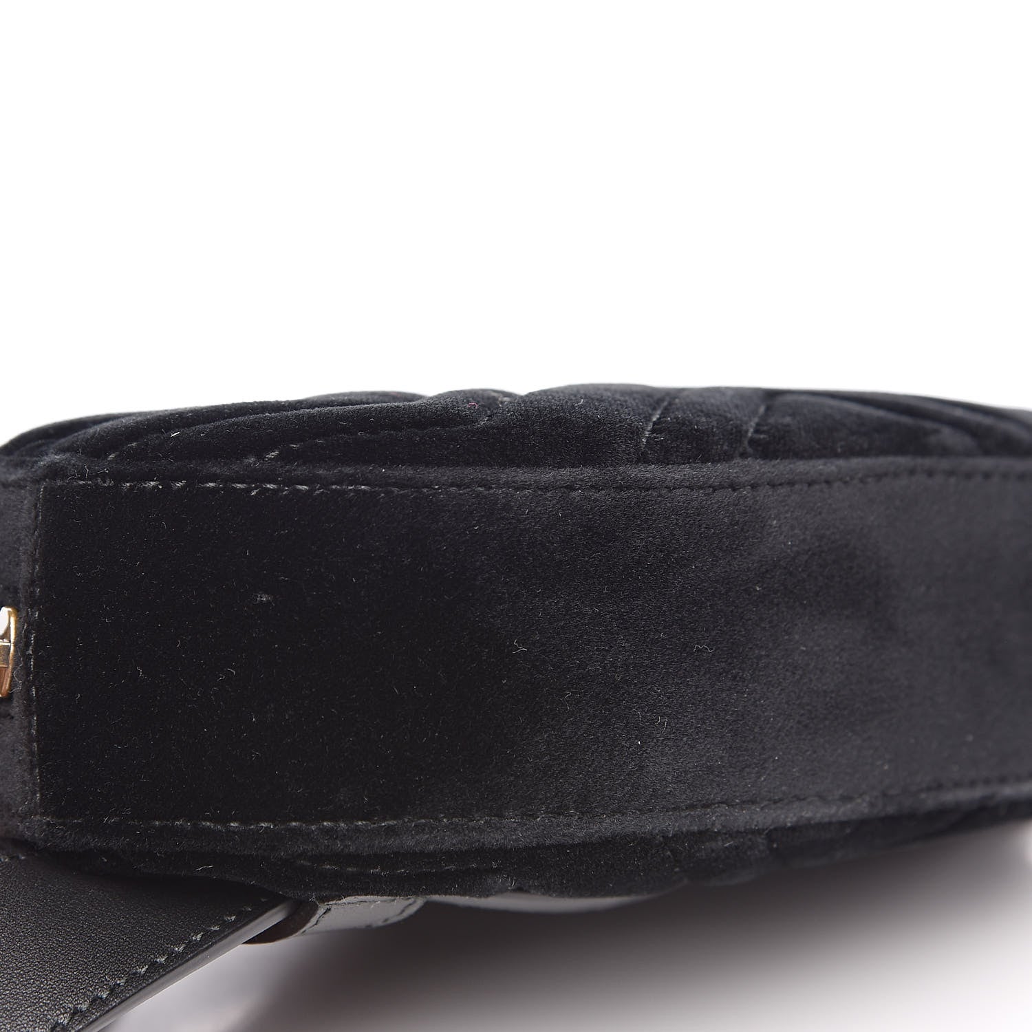Gucci Velvet Matelasse GG Marmont Belt Bag 85 34 Black 8 of 10