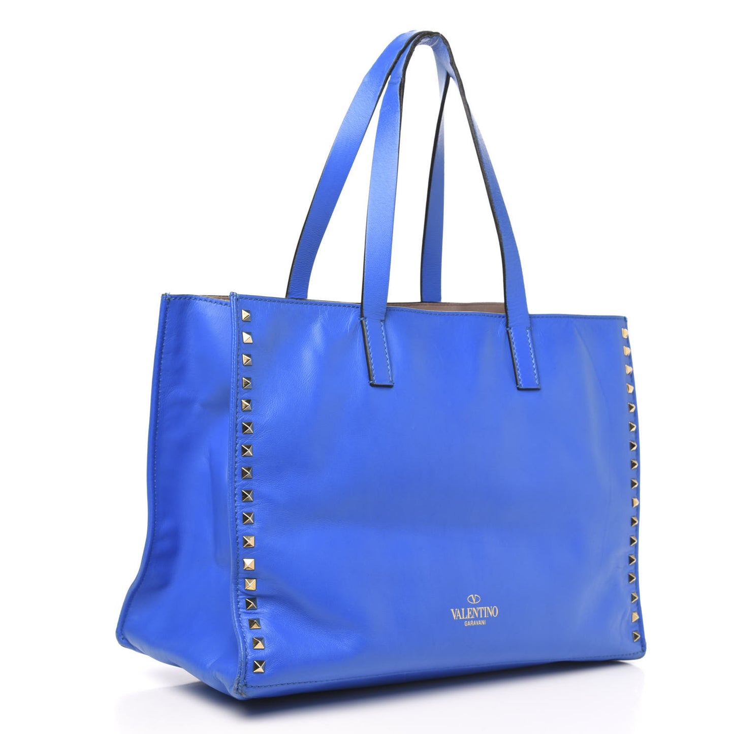 Nappa Medium Rockstud Soft Tote Blue Poudre