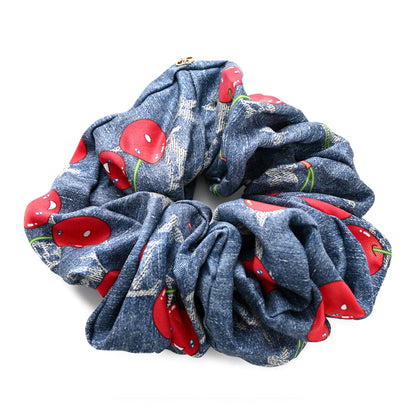 Louis Vuitton LV X TM Monogram Cerises Silk Scrunchie Blue 3 of 5