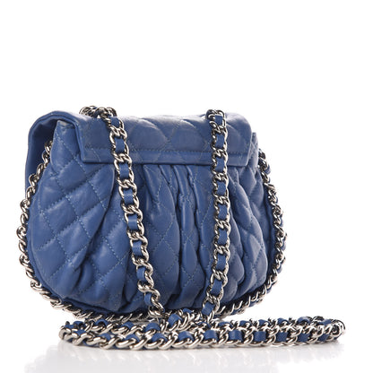 Chanel Washed Lambskin Quilted Mini Chain Around Flap Blue 3 of 10