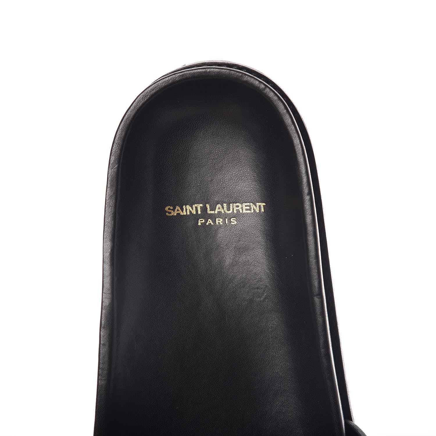 Saint Laurent Calfskin Monogram Jimmy Joan Slide Sandals 41 Black 7 of 9