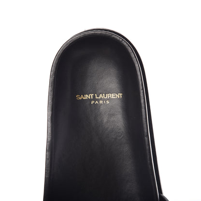 Saint Laurent Calfskin Monogram Jimmy Joan Slide Sandals 41 Black 7 of 9
