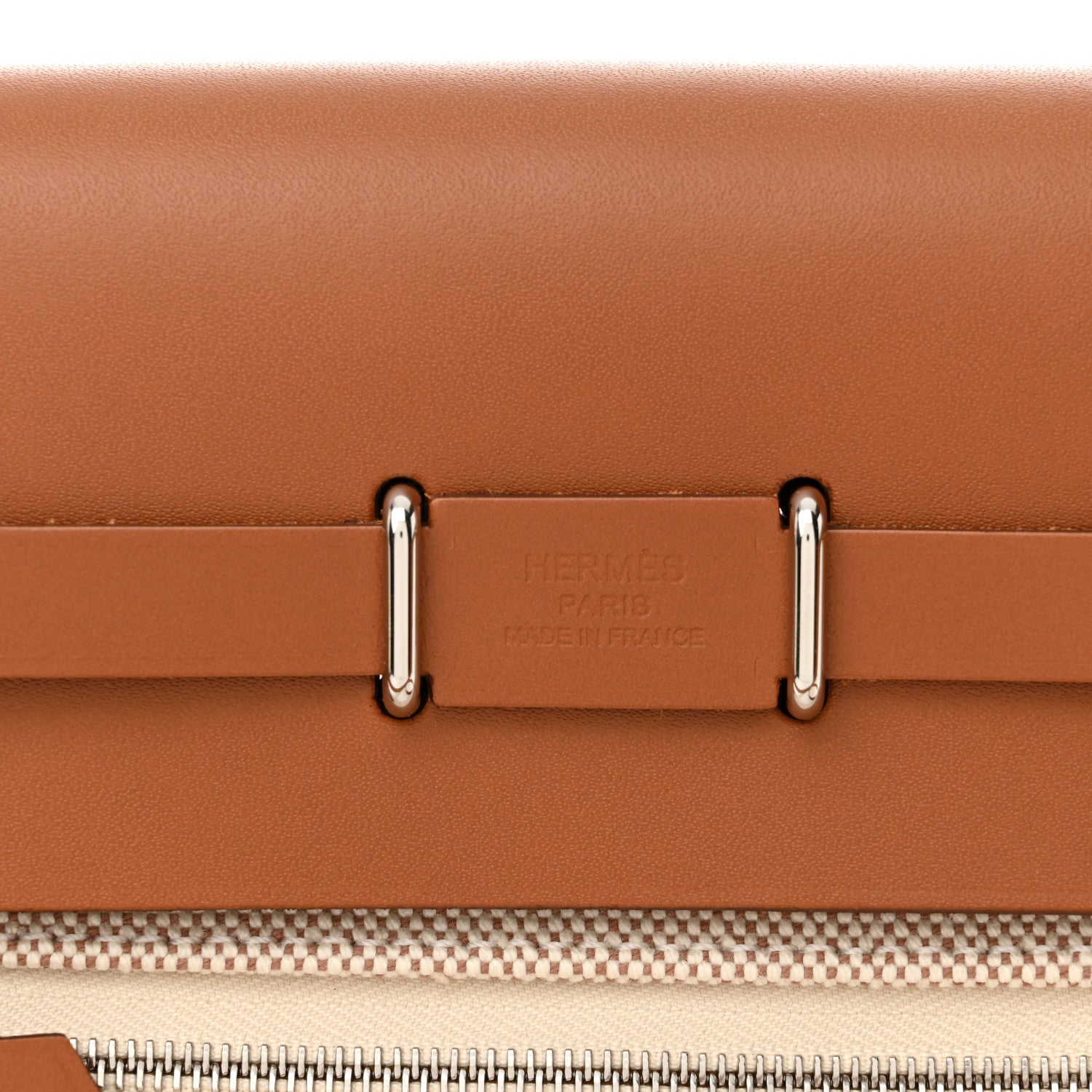 Hermes Military Toile Vache Hunter Herbag Zip Retourne 20 Ecru Beige Fauve 6 of 11