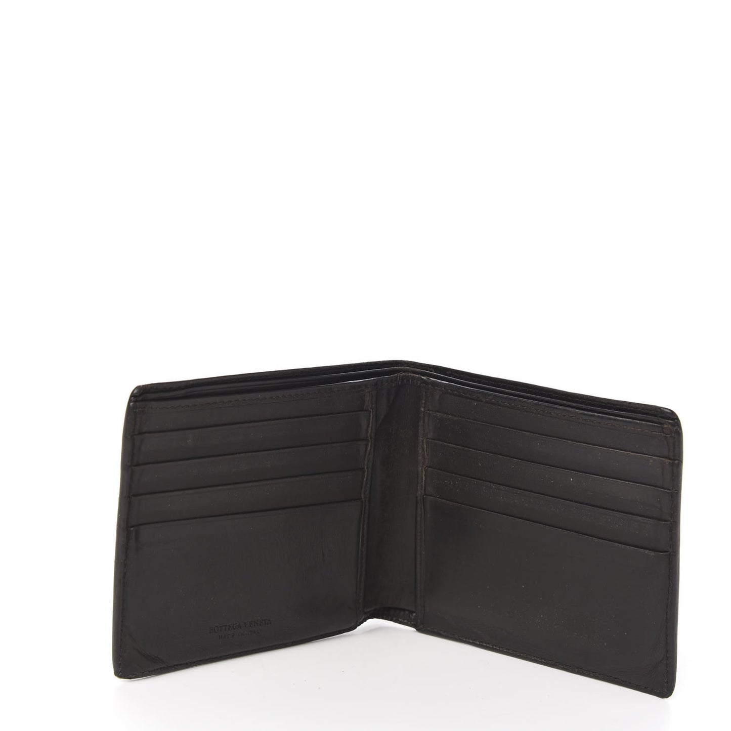 Nappa Intrecciato Bi-Fold Wallet Ebano