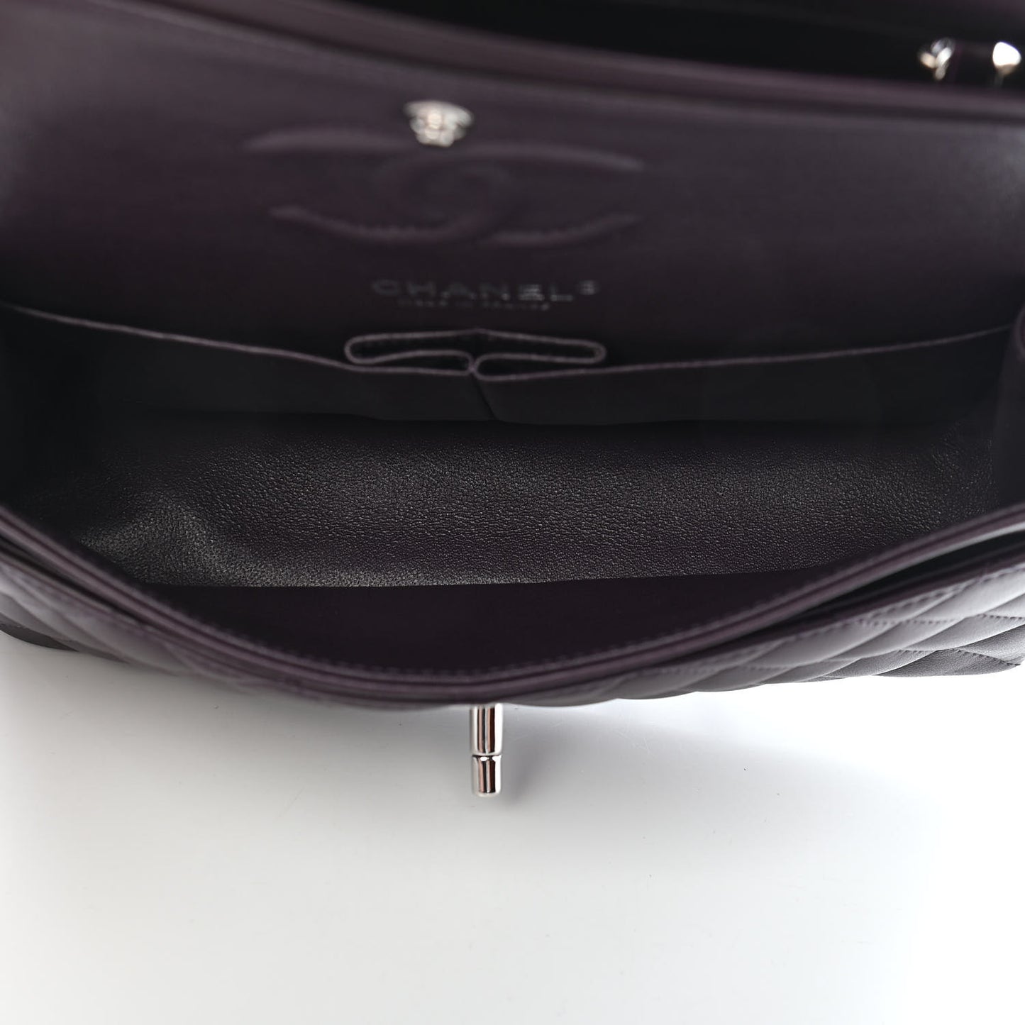 Lambskin Quilted Small Double Flap Purple