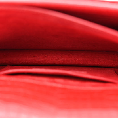 Saint Laurent Calfskin Crocodile Embossed Medium Monogram Sunset Rouge Eros 5 of 18