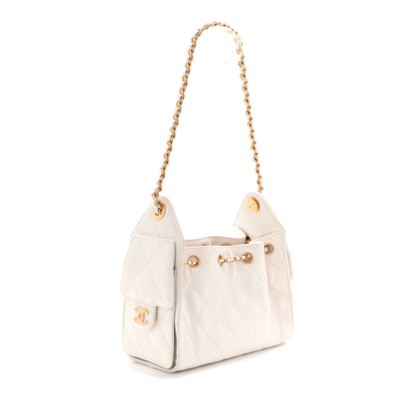 Chanel Caviar Quilted Mini Chanel 25 Handbag White 3 of 10