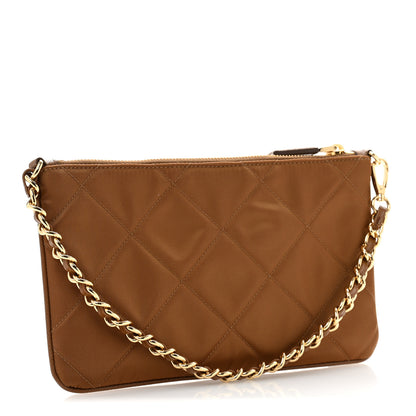 Prada Re-Nylon Tessuto Impuntu Quilted Re-Edition 1995 Chaine Pouch Brandy 3 of 12