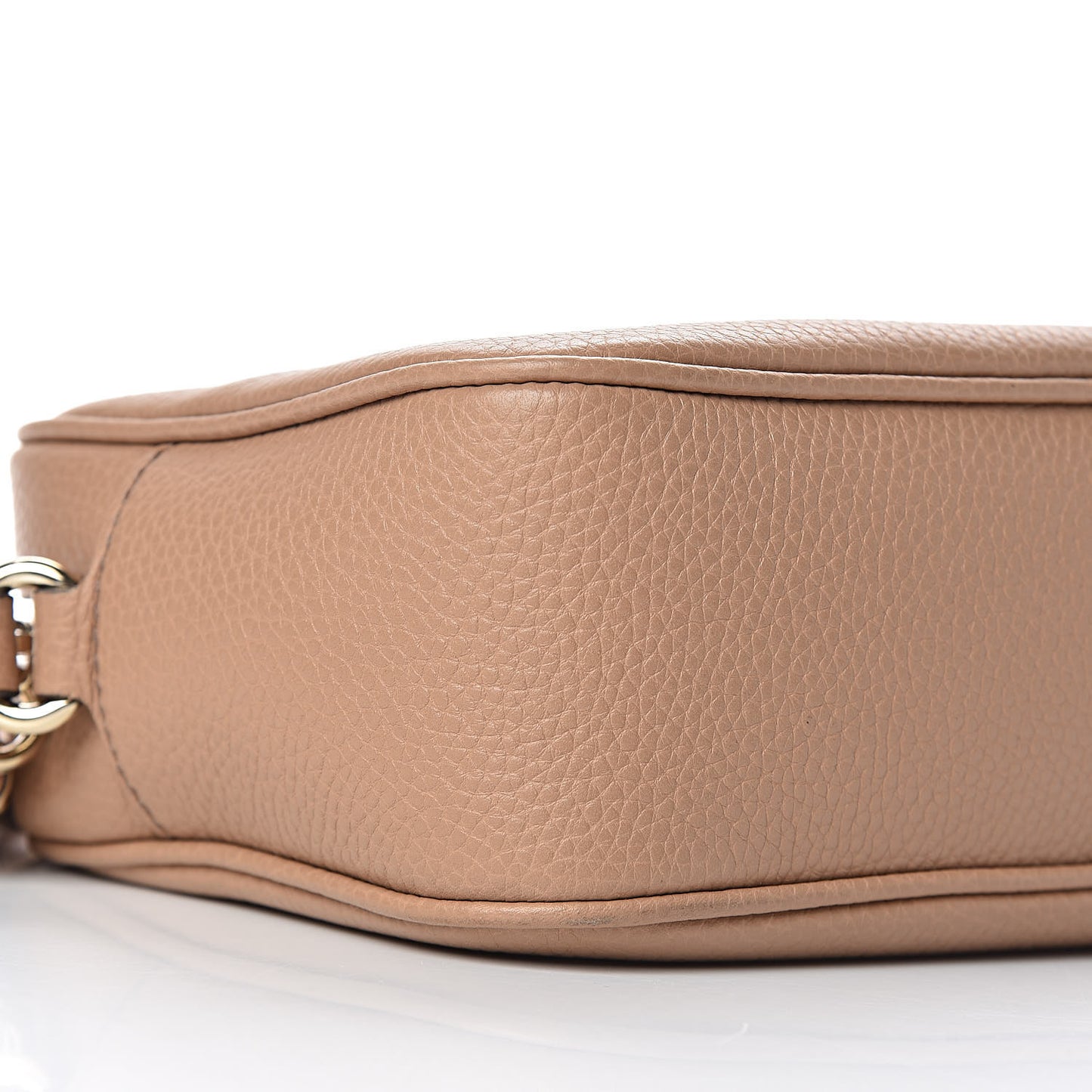 Pebbled Calfskin Small Soho Disco Bag Rose Beige