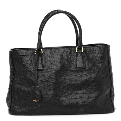 Prada Ostrich Tote Black 1 of 13