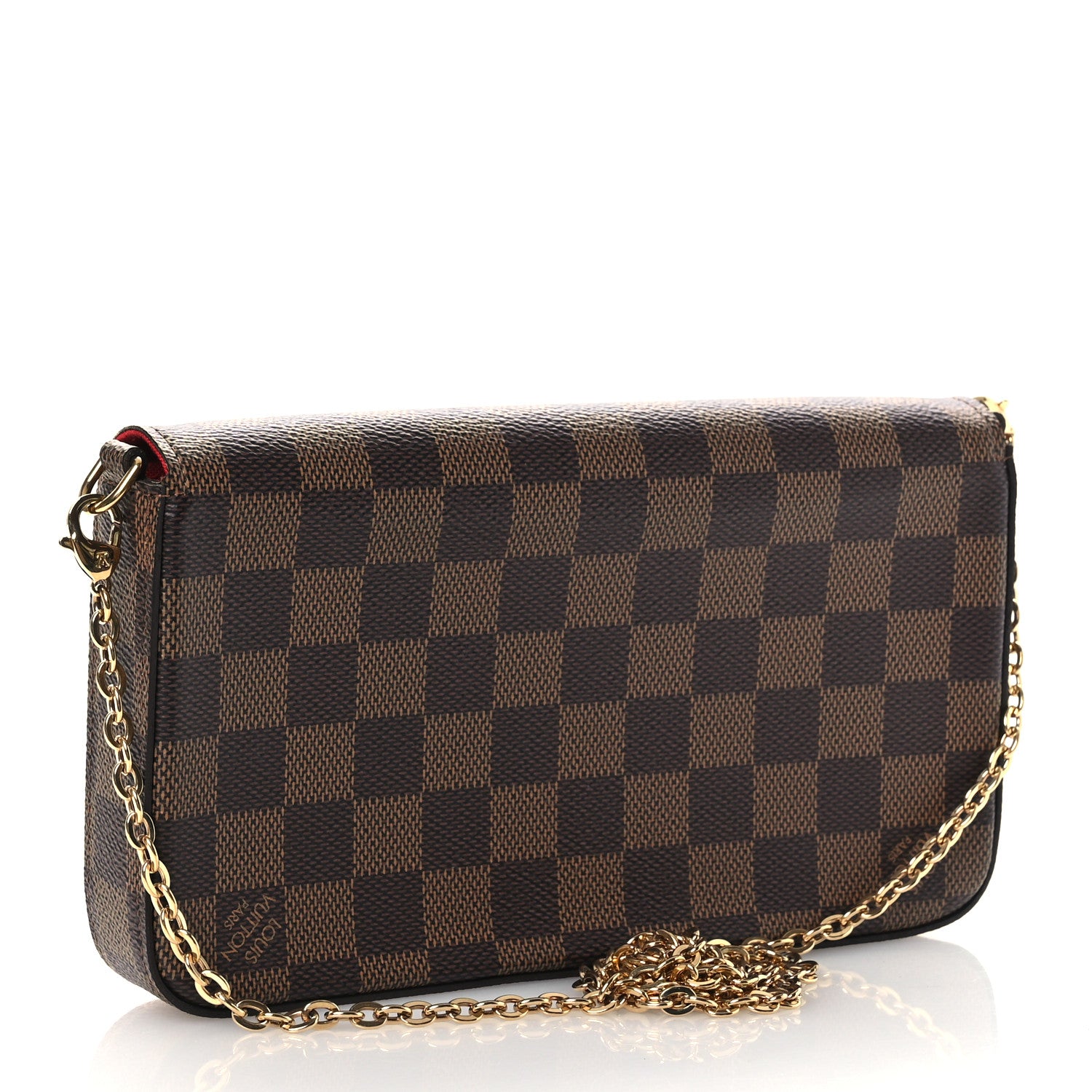 Louis Vuitton Damier Ebene Pochette Felicie Chain Wallet 4 of 13