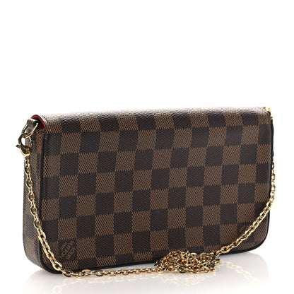 Louis Vuitton Damier Ebene Pochette Felicie Chain Wallet 4 of 13