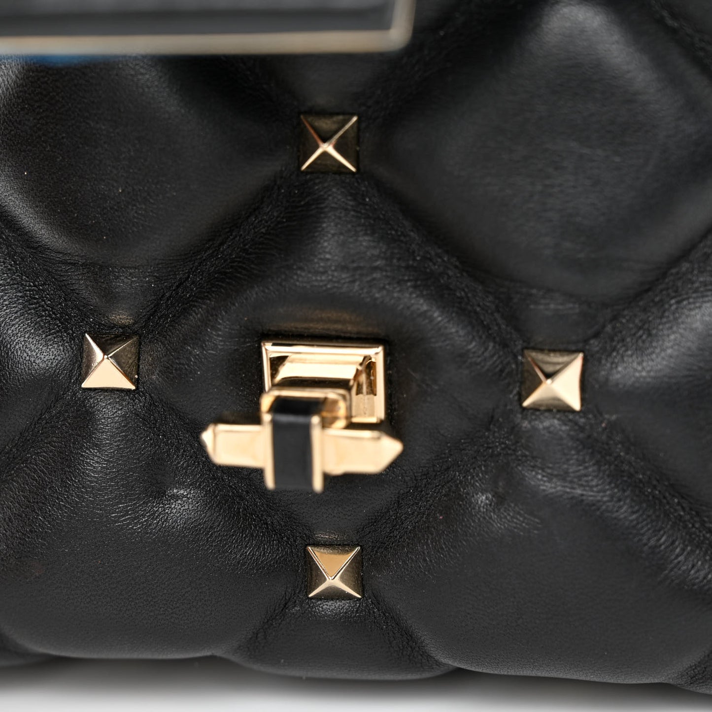 Nappa Mini Candystud Top Handle Bag Black