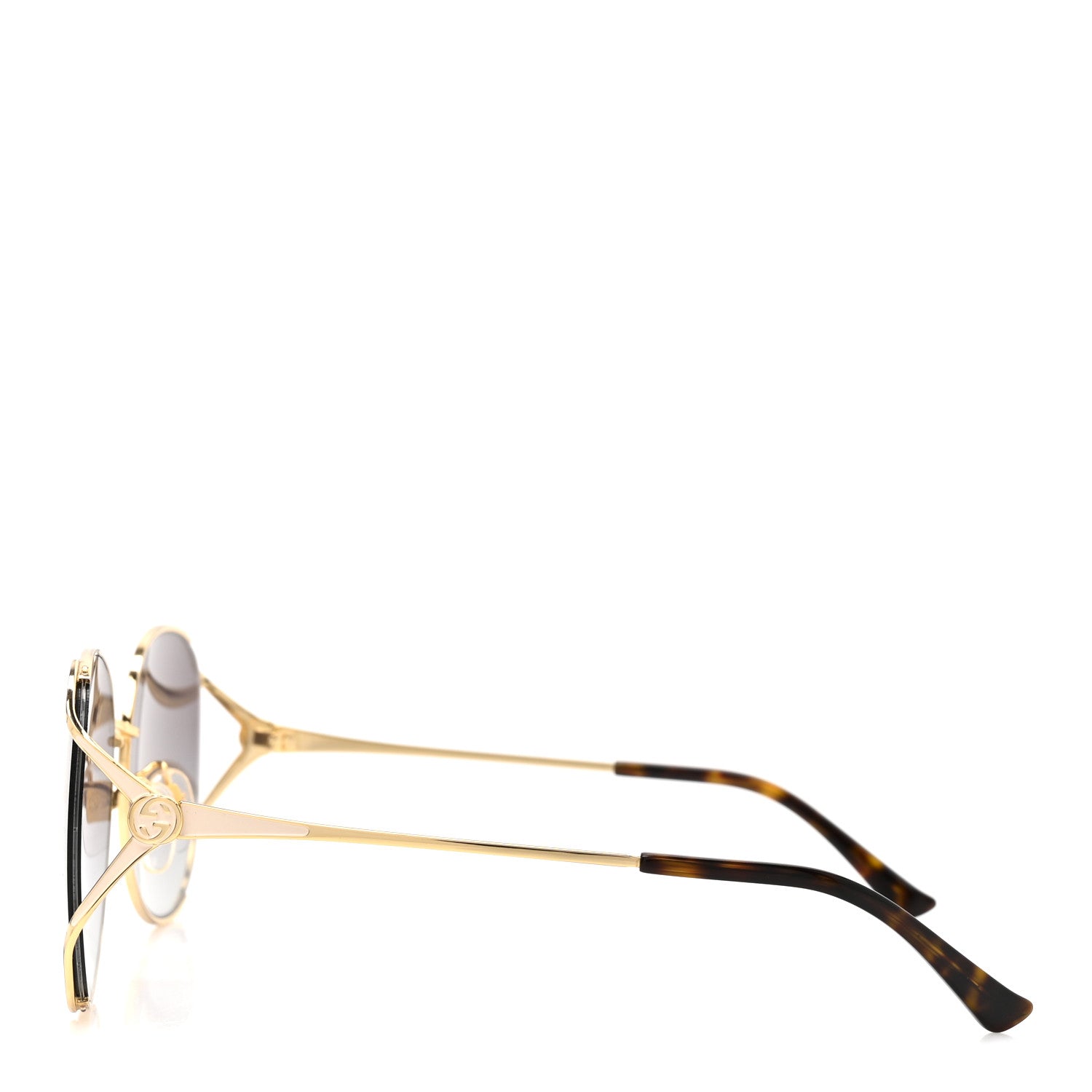 Gucci Oversized Round Frame GG0650S Sunglasses Gold 3 of 6