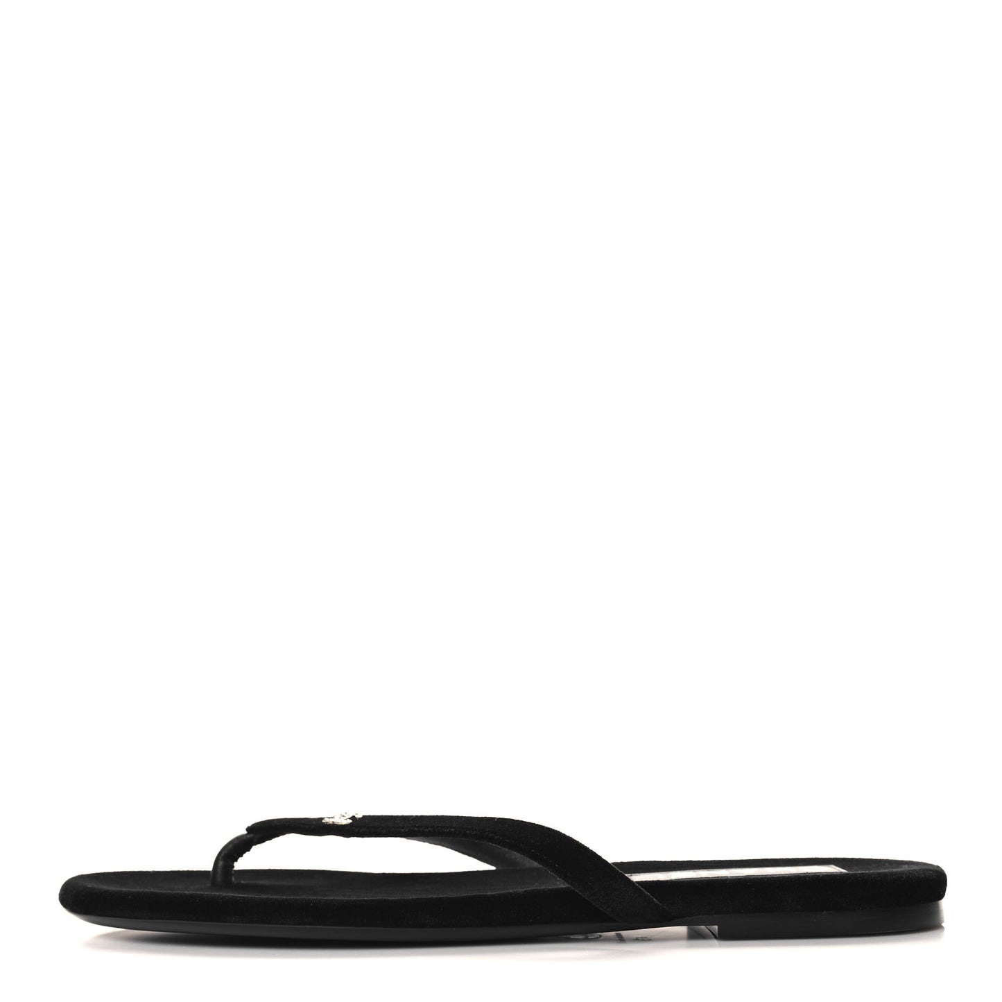 Velvet Crystal CC Thong Sandals 40 Black