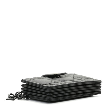 Christian Dior Ultra Matte Calfskin Cannage Lady Dior 5-Gusset Card Holder Black 4 of 7