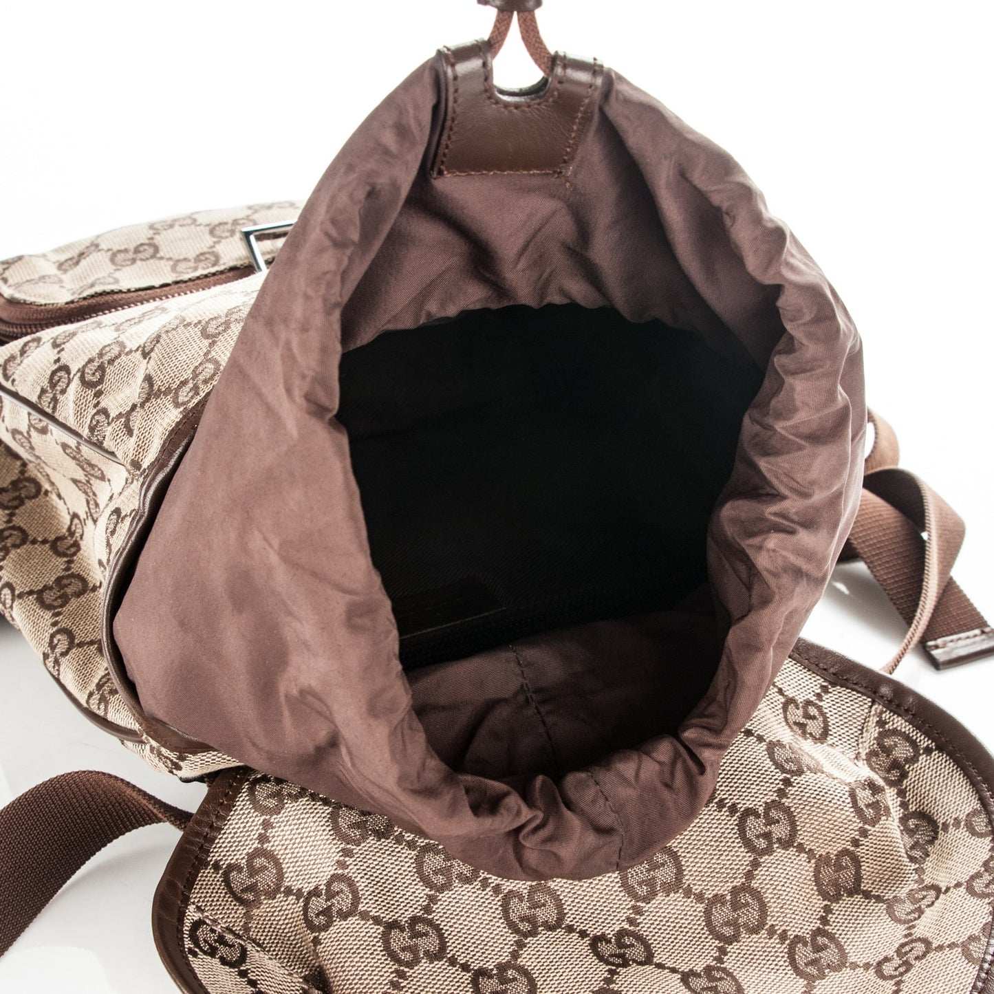 Monogram Flap Backpack Dark Brown