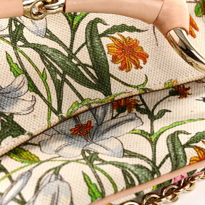 Gucci Canvas Flora Floral Horsebit Clutch 14 of 16