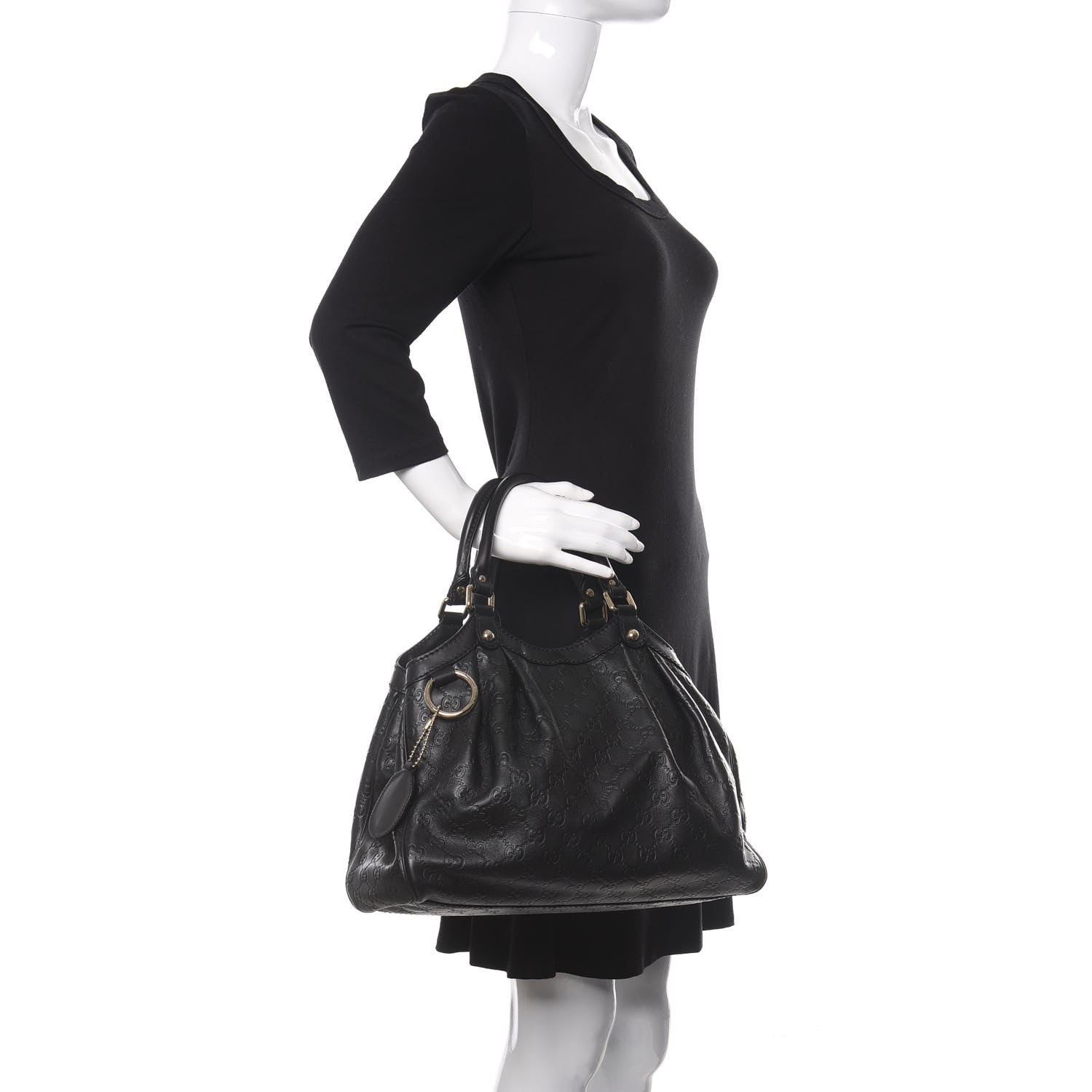 Gucci Guccissima Medium Sukey Tote Black 2 of 10