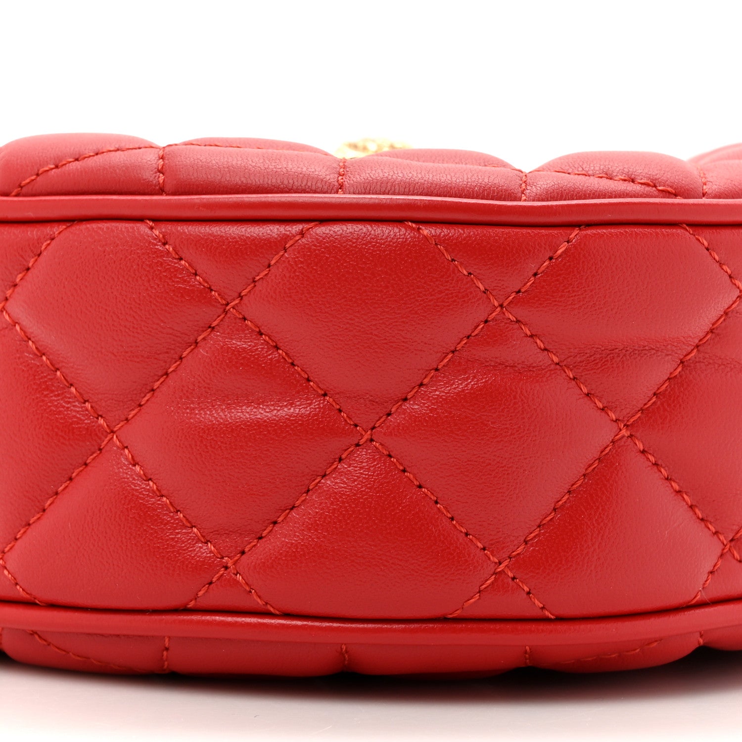 Versace Nappa Quilted La Medusa Round Camera Bag Red 8 of 9