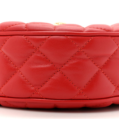 Versace Nappa Quilted La Medusa Round Camera Bag Red 8 of 9
